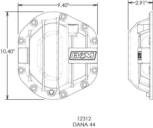 B&M Nodular Iron Differential Cover for Dana 44 12312
