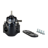 AEM UNIVERSAL ADJUSTABLE FUEL PRESSURE REGULATOR, BLACK, INLET 2X -6(9/16-18) OUTLET -6 (9/16"-18 GUAGE PORT 1/8" NPT