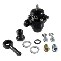 AEM ADJUSTABLE FUEL PRESSURE REGULATOR, BLACK HONDA OFFSET FLANGE WITH 90 DEGREE RETURN LINE FITTING