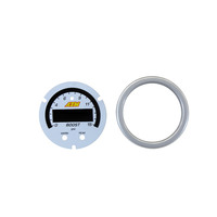 AEM X SERIES PRESSURE GUAGE 0-15PSI ACCESSORY KIT, SILVER BEZEL AND WHITE BOOST/FUEL FACEPLATE