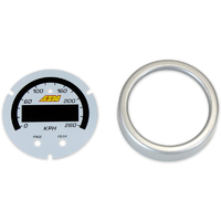 AEM X SERIES GPS SPEEDOMETER GUAGE 0-160MPH/0-240KPH ACCESSORY KIT, SILVER BEZEL AND WHITE FACEPLATE