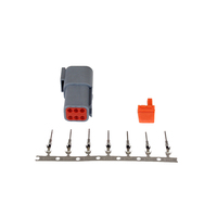 AEM DTM STYLE 6 WAY RECEPTACLE CONNECTOR KIT, INCLUDES RECEPTACLE, RECEPTACLE WEDGE LOCK AND 7 MALE PINS