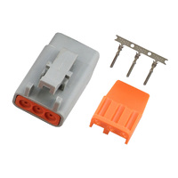 Haltech Plug and Pins Only - Male Deutsch DTM-3 Connector (7.5 Amp)