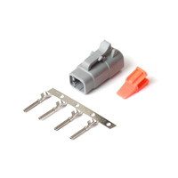 Haltech Plug and Pins Only - Male Deutsch DTM-4 Connector (7.5 Amp)