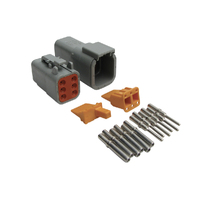 Haltech Plug and Pins Only - Matching Set Deutsch DTM-6 Connectors (7.5 Amp)