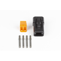 Haltech Plug and pins only - Male Deutsch DTP-06-4S - Black connector (25Amp)